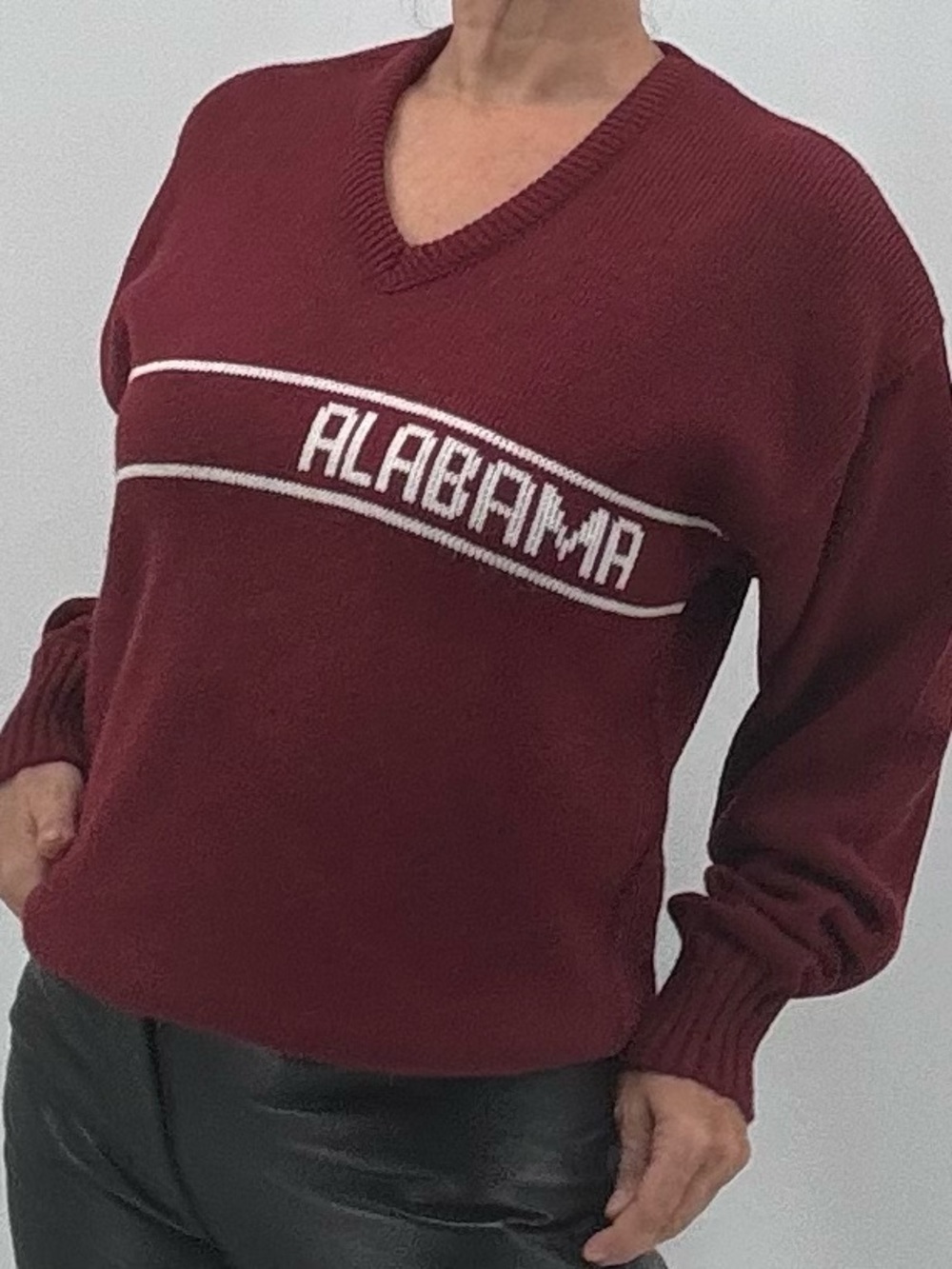 Cliff Engle NEW Alabama Crimson Tide Vintage 984 Made In USA Wool Sweater Unisex